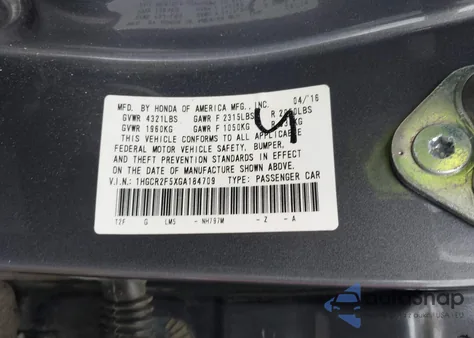 2016 Honda Accord Sport from USA, damaged, VIN 1HGCR2F5XGA184709